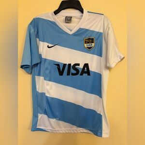 Nike Blue and White Rugby Jersey